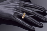 Antique 14K Yellow Gold Chrysoberyl Cat's Eye Lion Band Ring 6.1 Grams
