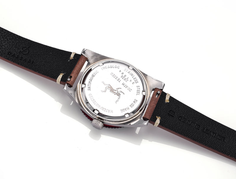 Vintage Ollech & Wajs Early Bird 20 ATM 17Jewels Hand Wind Men's Dive Watch 37 mm