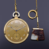 Antique 1941 Lord Elgin 14K Gold 21J 5 Pos Size 10S Pocket Watch +10K Jade Chain