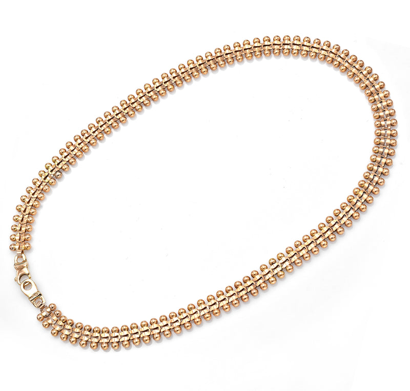 Vintage 14K Yellow Gold Wide Link Chain Necklace