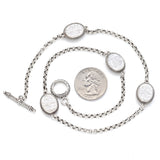 Konstantino Sterling Silver Mother of Pearl Cross Station Toggle Necklace