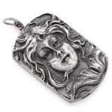 Vintage Henryk Winograd HW 999 Fine Silver Repoussé Woman Maiden Pendant