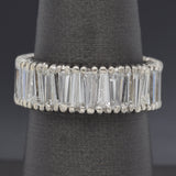 Vintage Platinum 5.40 TCW Diamond Baguette Eternity Band Ring