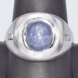 Vintage 14K Gold 7.45 Ct Natural Lavender Star Sapphire & Diamond Cocktail Ring