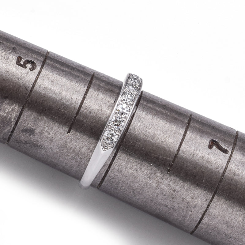 Vintage Platinum 0.42 TCW Diamond Semi-Eternity Band Ring