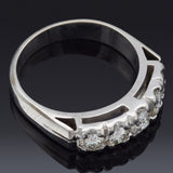 Vintage 14K White Gold 1.09 TCW Diamond Semi-Eternity Band Ring 4.0G Size 6
