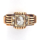 Antique 19th Century 14K Yellow Gold 0.69 TCW Rose Cut Diamond Band Ring