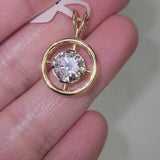 $5,500 Appraised Vintage 14K Yellow Gold 1.16 Ct Round Brilliant Diamond Pendant