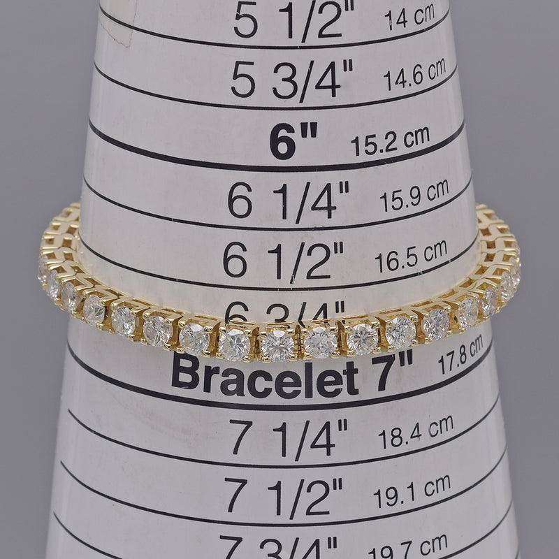 Vintage 14K Yellow Gold 10.08 TCW Diamond Tennis Bracelet
