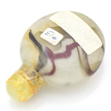 Antique Chinese White & Brown Peking Glass & Jade Cap Snuff Bottle 40.7 Grams