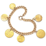 Antique 14K Gold Diamond Love Token Bracelet - US 4x $1 & 2x $2 1/2 Liberty Gold