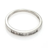 Vintage 14K White Gold 0.26 TCW Diamond Square Cut Band Ring
