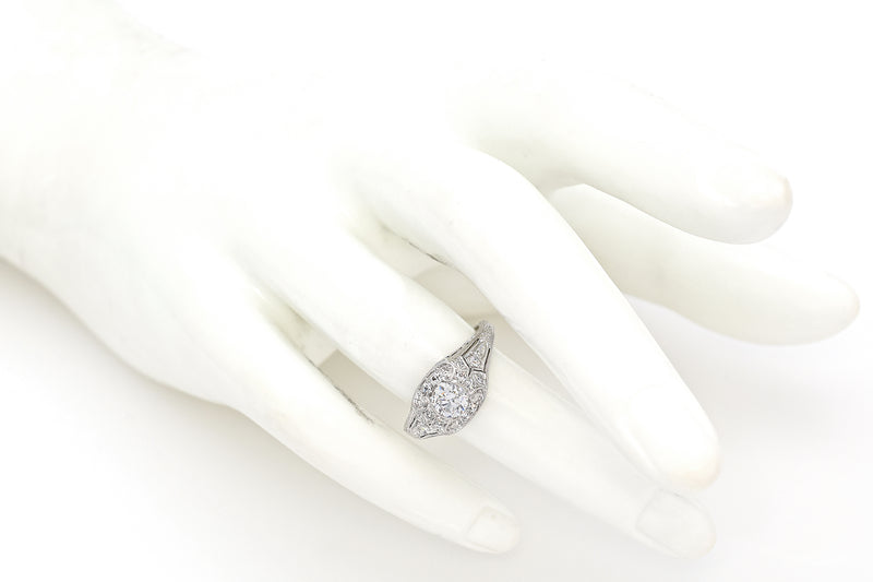 Antique Art Deco Platinum 0.67 TCW Diamond Band Ring Size 5 + Box