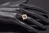 Vintage 18K Gold Natural Ruby & 1.35 TCW Diamond Baguette Band Ring 5.0Gr Sz 6.5
