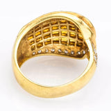 Estate 18K Gold Yellow Sapphire & Diamond Ring