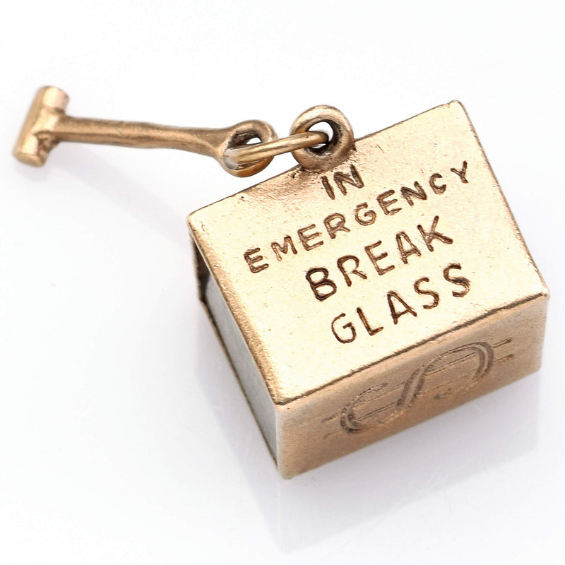 Vintage 14K Yellow Gold Mad Money Cube Charm Pendant