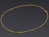 Vintage 24K Yellow Gold Cable Link Chain Necklace 2.25 mm 7.6 Grams 17.5 Inches