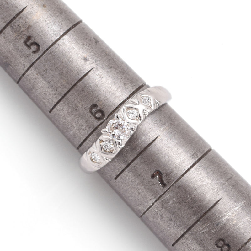 Vintage 14K White Gold 0.39 TCW Diamond Band Ring