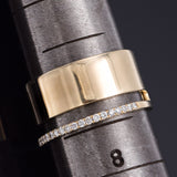 Estate 14K Yellow Gold Diamond Wide Band Ring 10.5 mm 7.1 Grams
