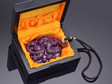 Antique Large Natural Ruby & Jade Carved Dragon Amulet + Box 125.8 Grams