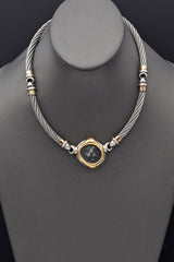 Vintage Sterling Silver & 18K Gold Ancient Roman Coin Necklace & Earrings Set