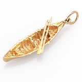 Vintage 14K Yellow Gold Row Boat Charm Pendant