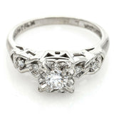 Vintage 14K White Gold 0.25 Ct Diamond Band Ring E/F VS-1