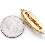 Vintage 14K Gold Ruby, Sapphire & Pearl Bon Voyage Cruise Ship Charm Pendant
