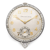 Antique Dreicer & Co Platinum & Diamond Pocket Watch 19 Jewel 42.11mm Very Rare