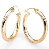 Estate 14K Yellow Gold 3 mm Hoop Earrings