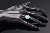 Antique 14K Yellow Gold Opal & 0.96 TCW Diamond Cocktail Ring 4.3 Grams Size 7
