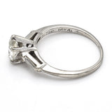 Vintage 14K White Gold 0.63 Ct Diamond Three-Stone Band Ring