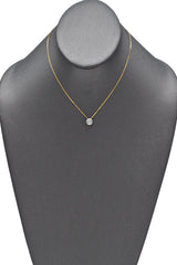 Vintage Platinum 0.30 Ct Diamond Slider Pendant & 14K Gold Chain Necklace
