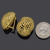 Vintage 1988 Angela Cummings 18K Gold Studios Perforations Free Forms Earrings