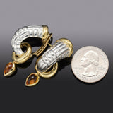 Vintage Van Cleef & Arpels 18K Yellow Gold Sterling Silver Citrine Earrings