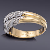 Cartier 18K Yellow & White Gold Cable Twist Band Ring 5.6 Grams Size 49