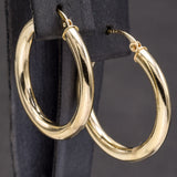 Estate 14K Yellow Gold 3 mm Hoop Earrings