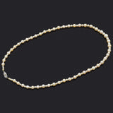 Antique Mikimoto 9K White Gold Sea Pearl Beaded Strand Necklace + Pouch, Box