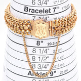 Antique Victorian 14K Gold Three-Row Cuban Link Wide Chain Bracelet 30.7 Grams