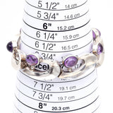 Vintage Onez Tazxo Mexico 970 Sterling Silver Amethyst Link Bracelet
