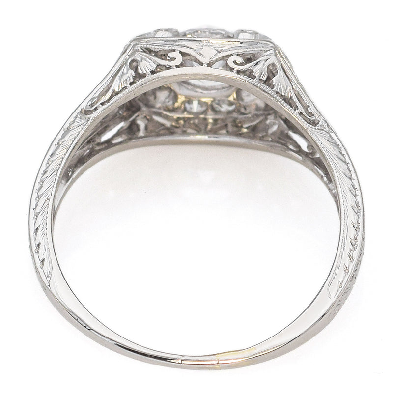 Antique Art Deco Platinum 0.67 TCW Diamond Band Ring Size 5 + Box