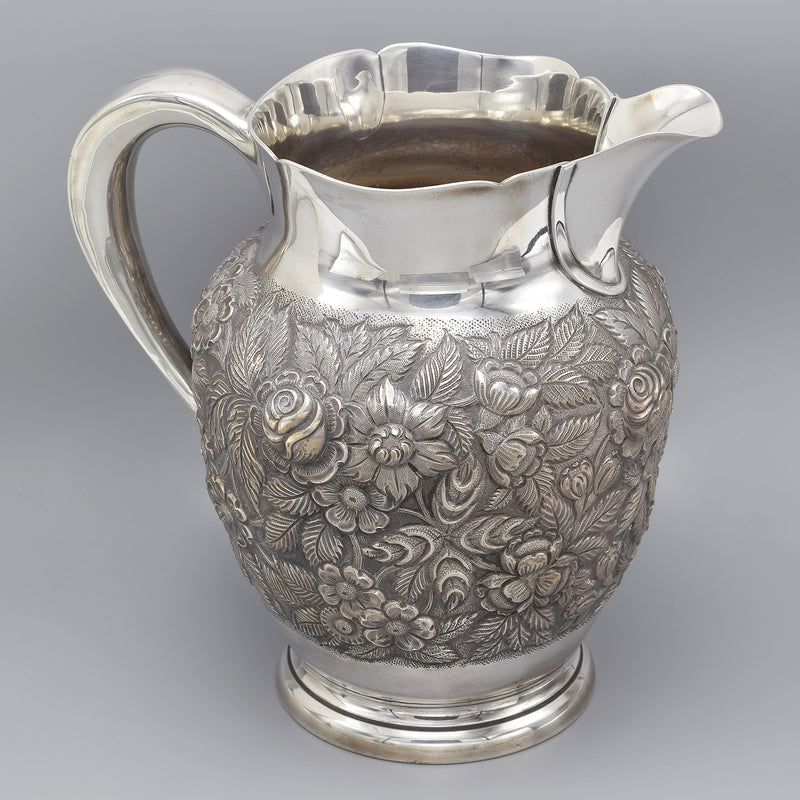 S. Kirk & Sons Sterling Silver Hand-Chased Repousse Water Pitcher