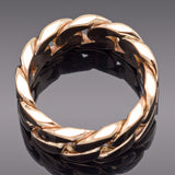 Estate 14K Yellow Gold Cuban Chain Band Ring 13.2 Grams 8.5 mm Size 9.25