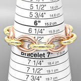 Vintage 14K Yellow & Rose Gold Large Oval Link Bracelet