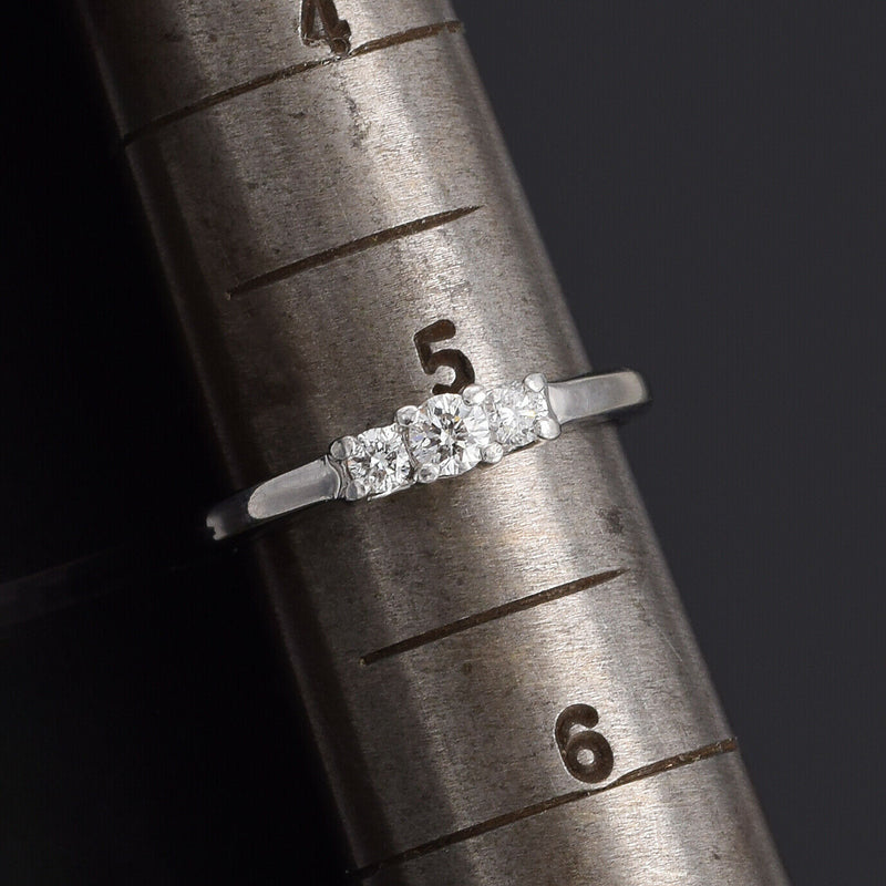 Vintage Magicglo Platinum & 14K Gold 0.23 TCW Diamond Three-Stone Band Ring