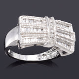 Vintage 14K White Gold 0.53 TCW Diamond Baguette Band Ring