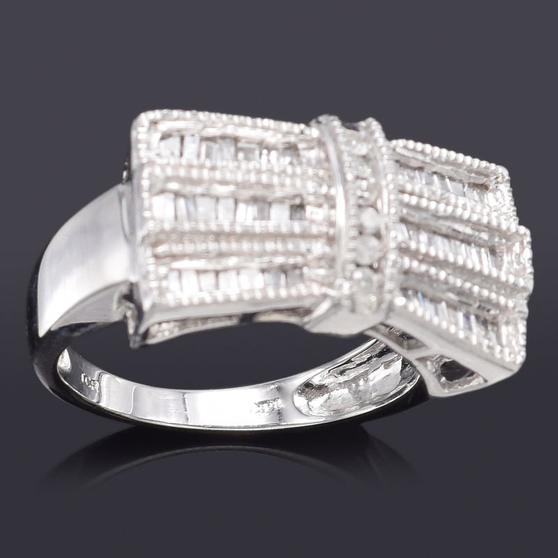 Vintage 14K White Gold 0.53 TCW Diamond Baguette Band Ring