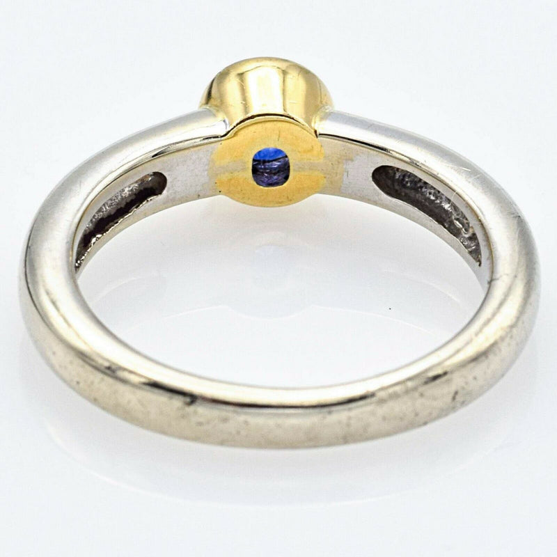 Estate 14K White And Yellow Gold Sapphire Ring