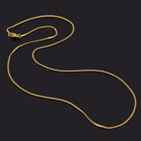 Vintage 22K Yellow Gold Box Chain Necklace 1.2 mm 6.7 Grams 18 Inches