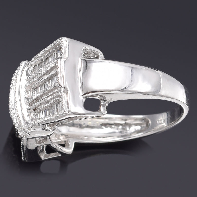Vintage 14K White Gold 0.53 TCW Diamond Baguette Band Ring